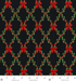 Let it Sparkle - Bows And Holly - Radiant Black Metallic Yardage