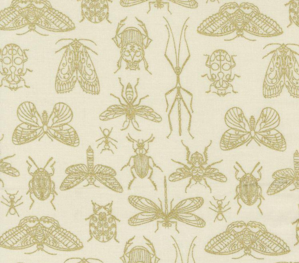 Meadowmere - Insects Cloud Metallic Yardage