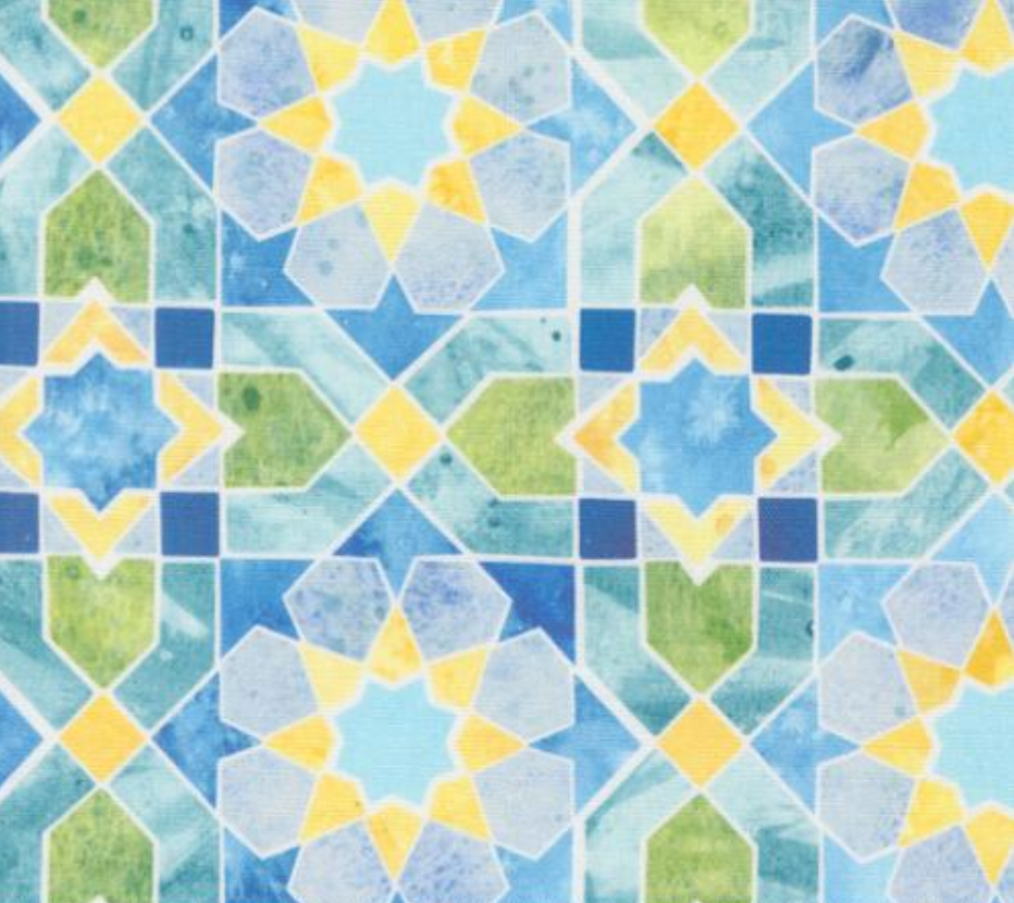 Sunshine And Blue Skies - Mosaic Sky Multi Canvas Yardage