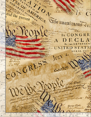 We the People - Lady Liberty - Declaration of Independence Yardage