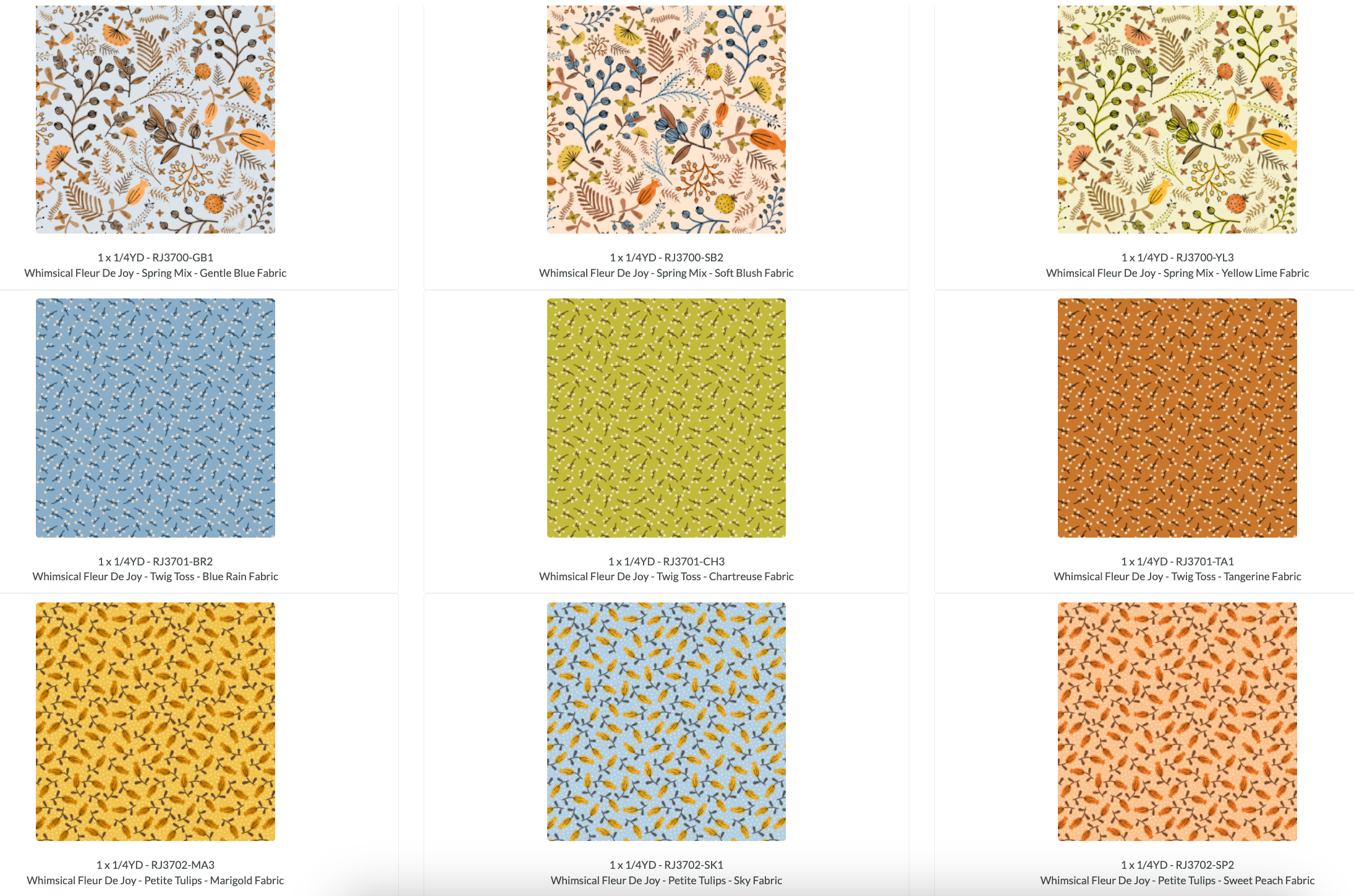 Whimsical Fleur de Joy Fat Quarter Bundle - 16 Fat Quarters