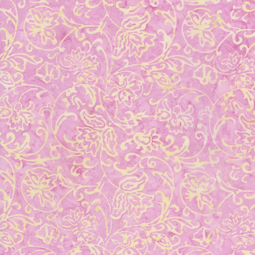Tonga Pixie - Gilded Scroll Peony Batik Yardage