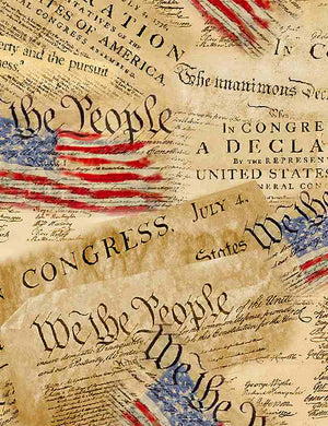 We the People - Lady Liberty - Declaration of Independence Yardage