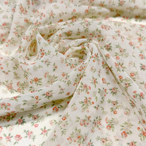 High Multi Sheer Floral Chiffon Ivory Yardage