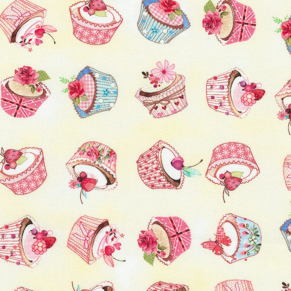 Blossom Bake Shop - Cupcakes Cream Yardage