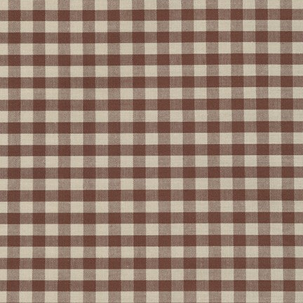 Crawford Gingham - Yarn Dyed 1/4 Inch Gingham Brown Yardage