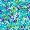 Decadent Garden - Florals Turquoise Metallic Yardage