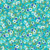 Decadent Garden - Small Florals Blue Metallic Yardage