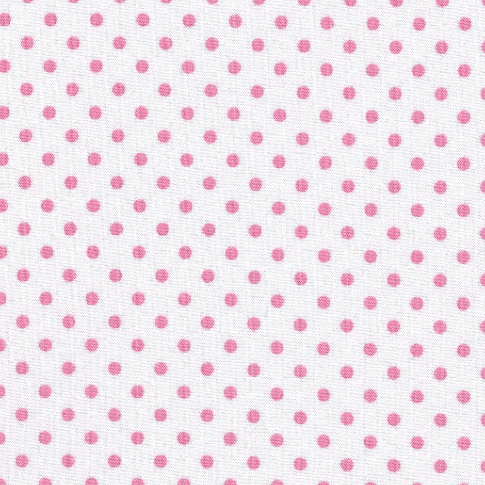 Sevenberry Dots-A-Lot - Pink Dots on White Yardage