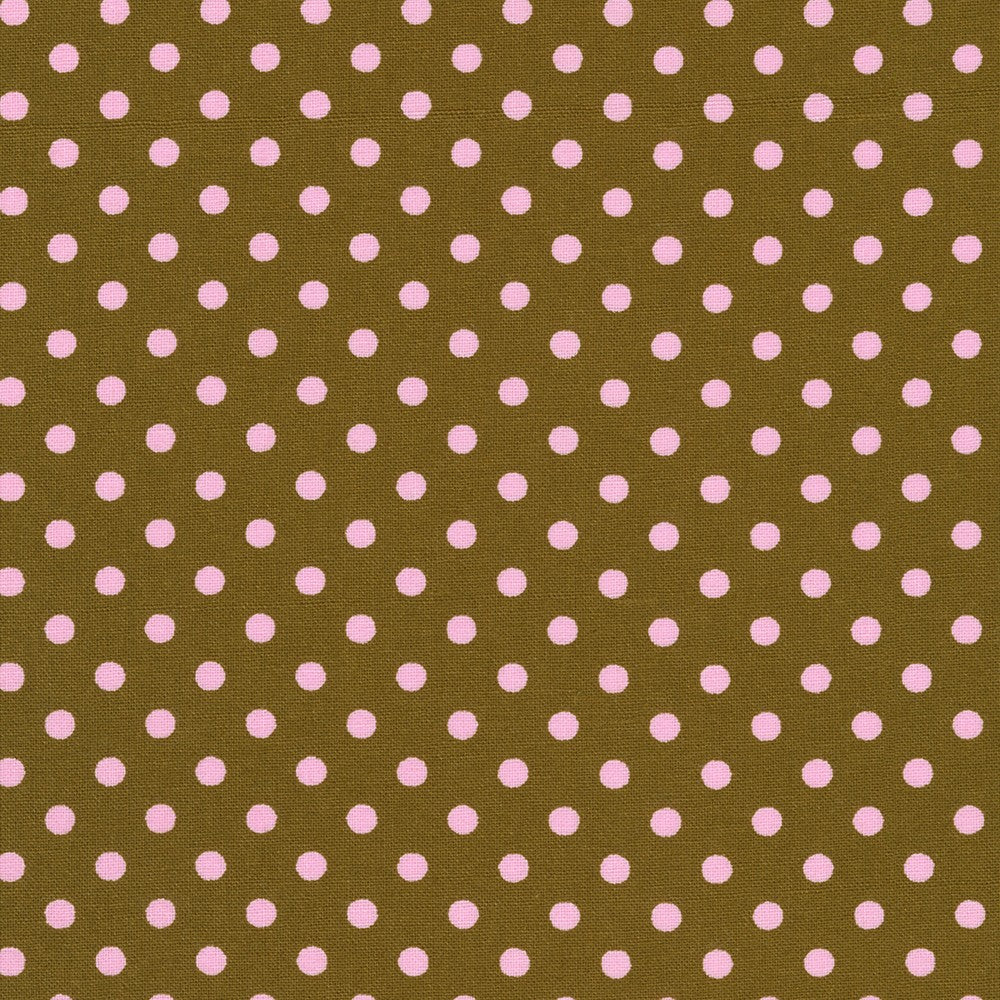 Sevenberry Dots-A-Lot - Pink Dots on Brown Yardage