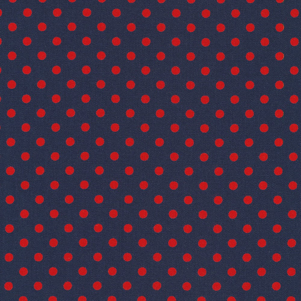 Sevenberry Dots-A-Lot - Red Dots on Navy Yardage