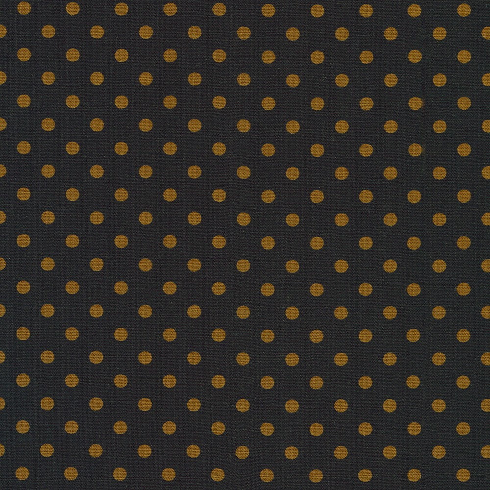 Sevenberry Dots-A-Lot - Brown Dots on Black Yardage