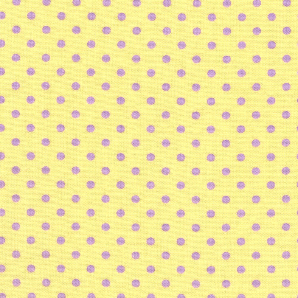 Sevenberry Dots-A-Lot - Lilac Dots on Yellow Yardage