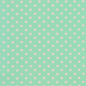 Sevenberry Dots-A-Lot - Pink Dots on Sage Yardage