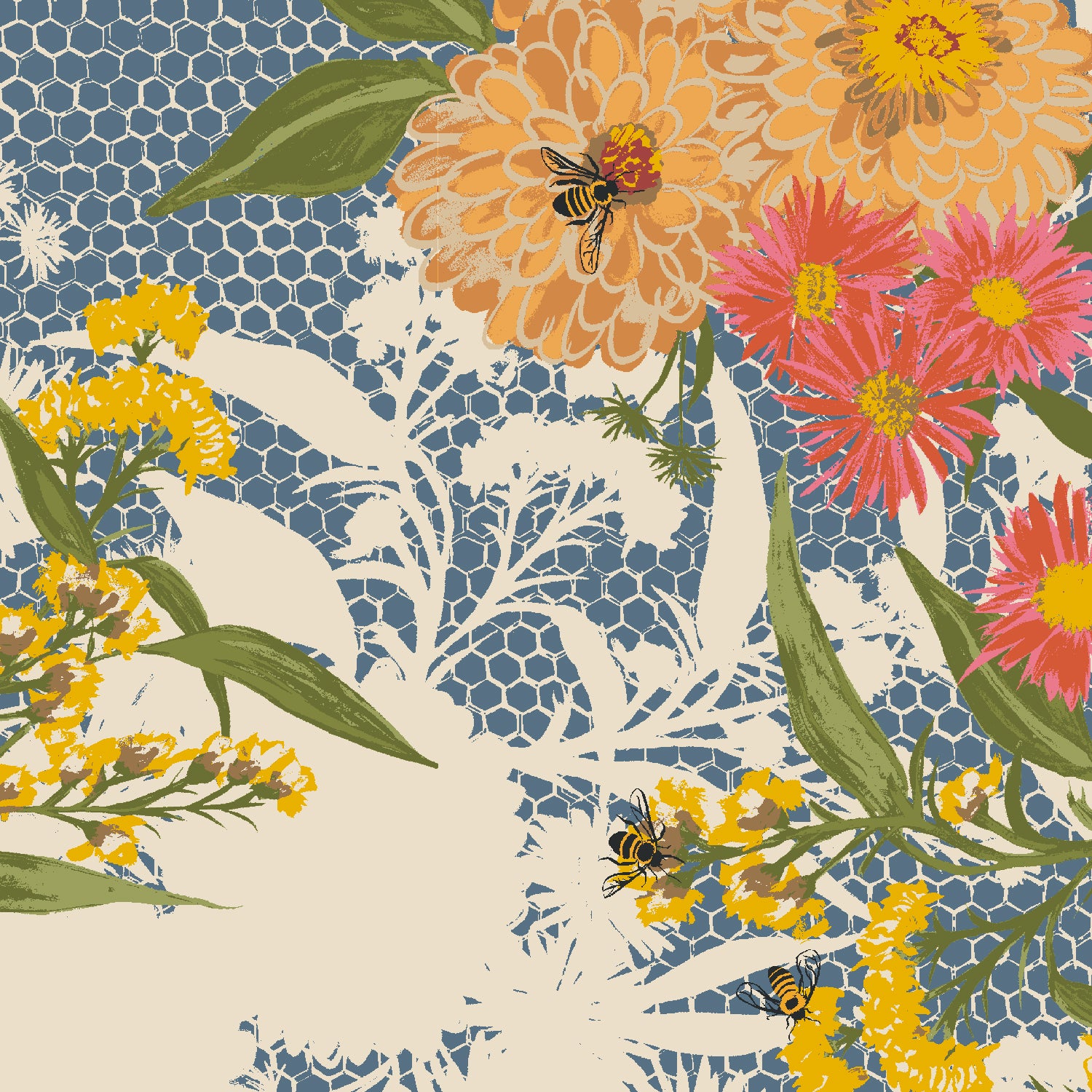 Honeybee Garden - Bee Bouquet - Sunday Morning Yardage