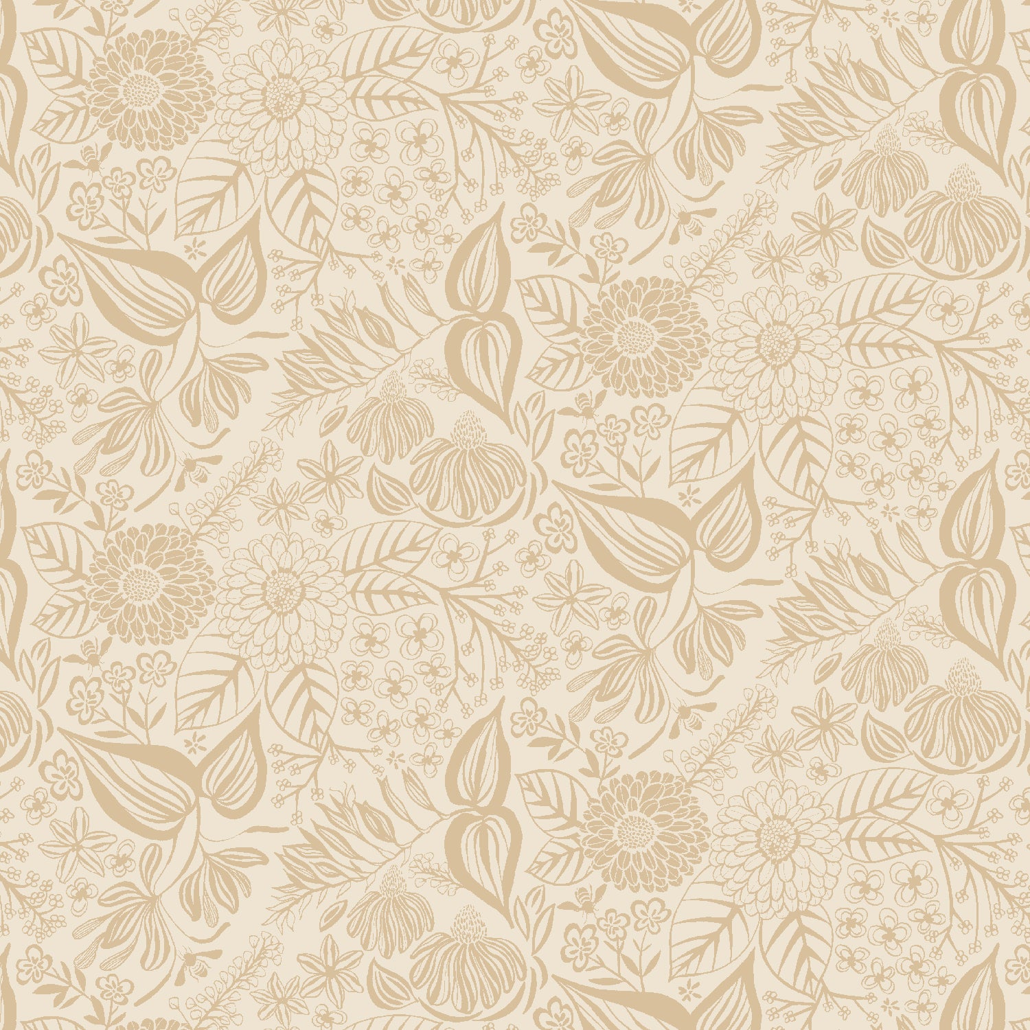 Honeybee Garden - Bee Garden - Overcast Yardage