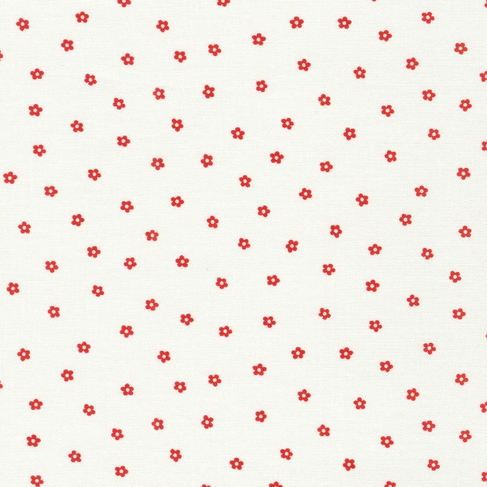 Flowerhouse - 1930's Basics Mini Flowers Red Yardage