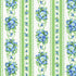 Flowerhouse Sara - Floral Stripe Green Yardage