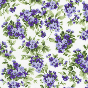 Flowerhouse - Georgina - Flowers Vintage White Yardage