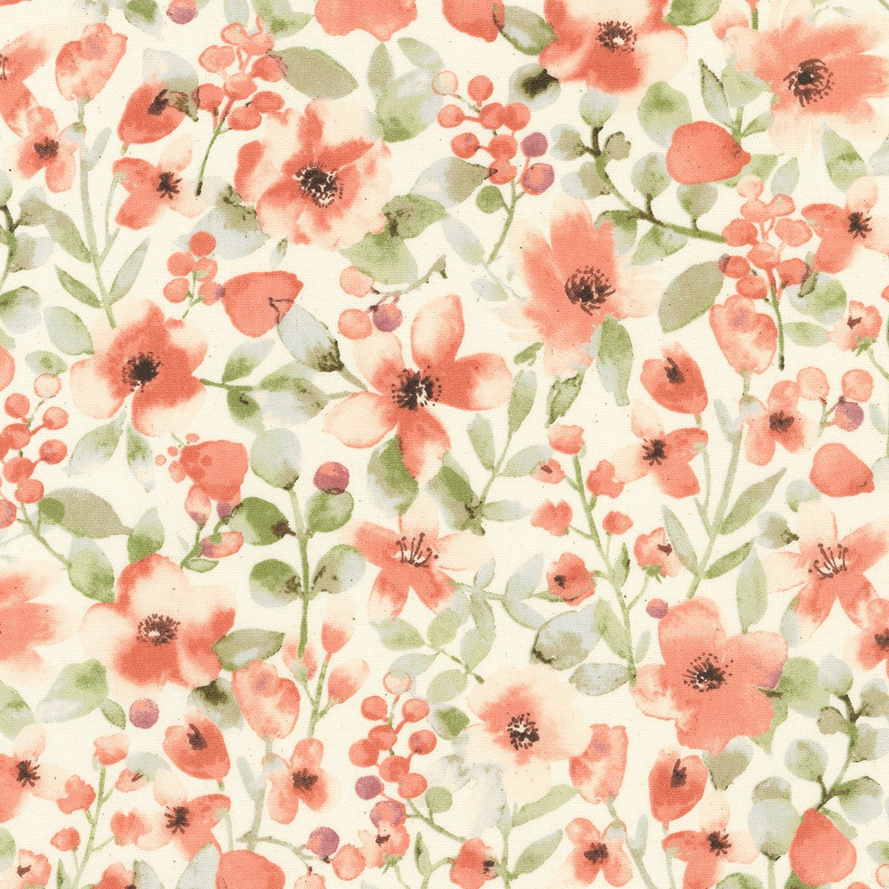 Sevenberry Grace - Florals Vines Pink Yardage