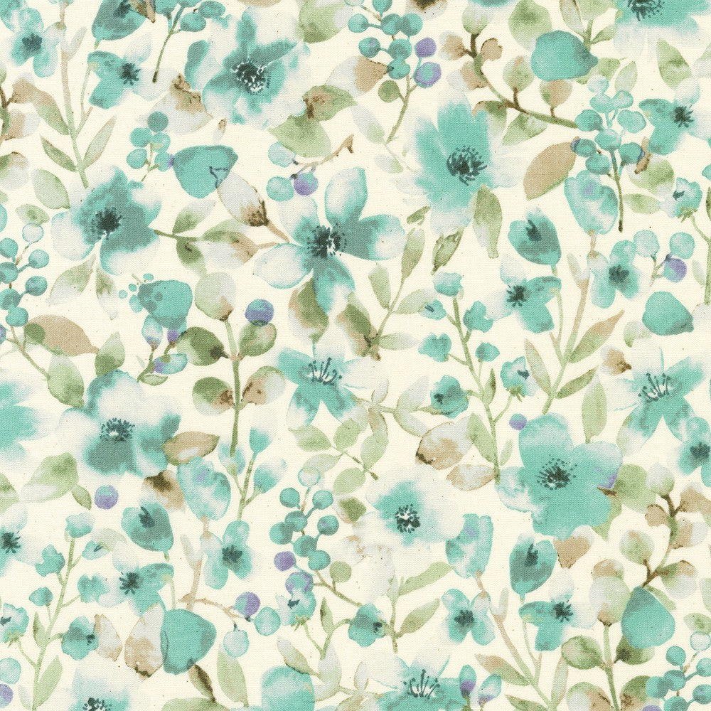 Sevenberry Grace - Florals Vines Mint Yardage