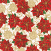 Holiday Flourish - Festive Finery - Poinsettias Cream Gold