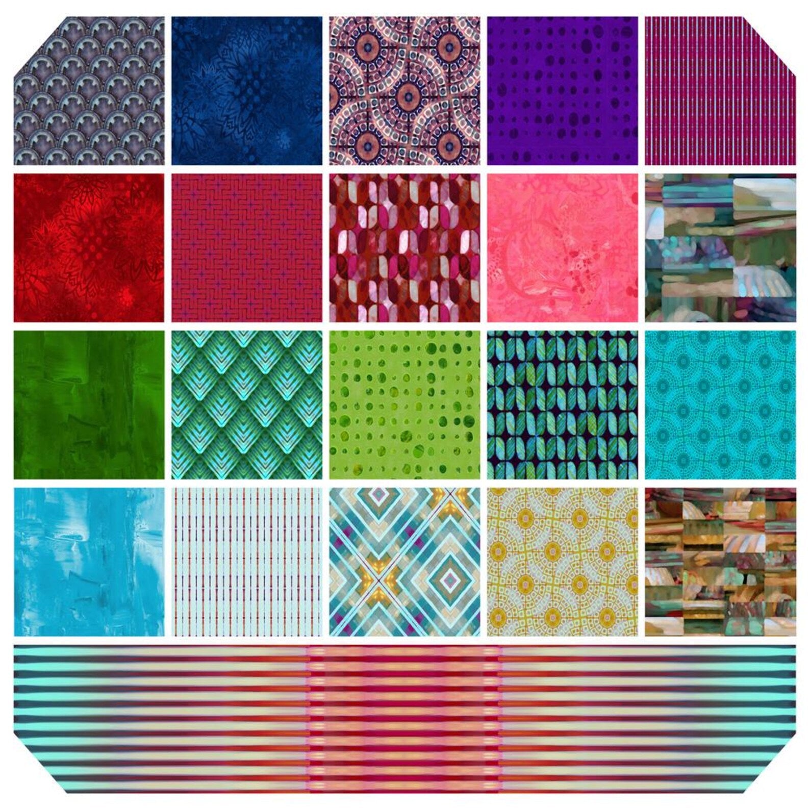 Mosaic and Textures Fat Quarter Bundle - 20 Fat Quarters