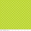 White Swiss Dot on Lime Yardage