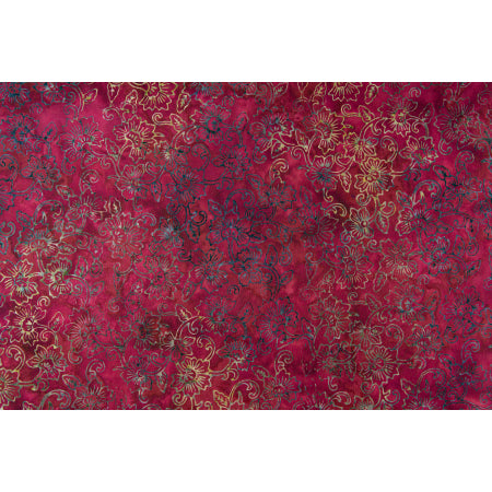 Malam Batiks IX - Tropical Summer - Peony - Crimson Batik Yardage