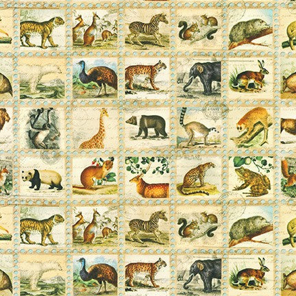 Library of Rarities - Jungle Animals Vintage Yardage