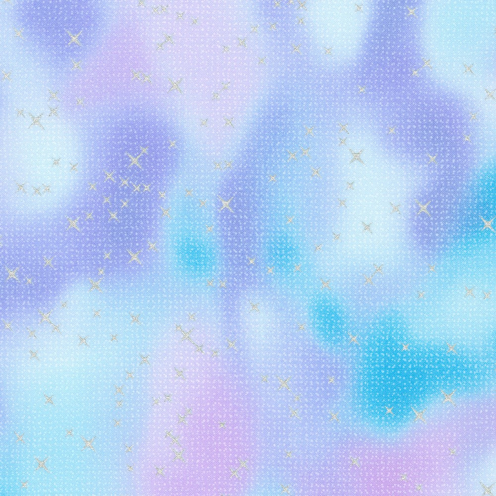 Mystic Moon - Stars Pastel Metallic Fabric