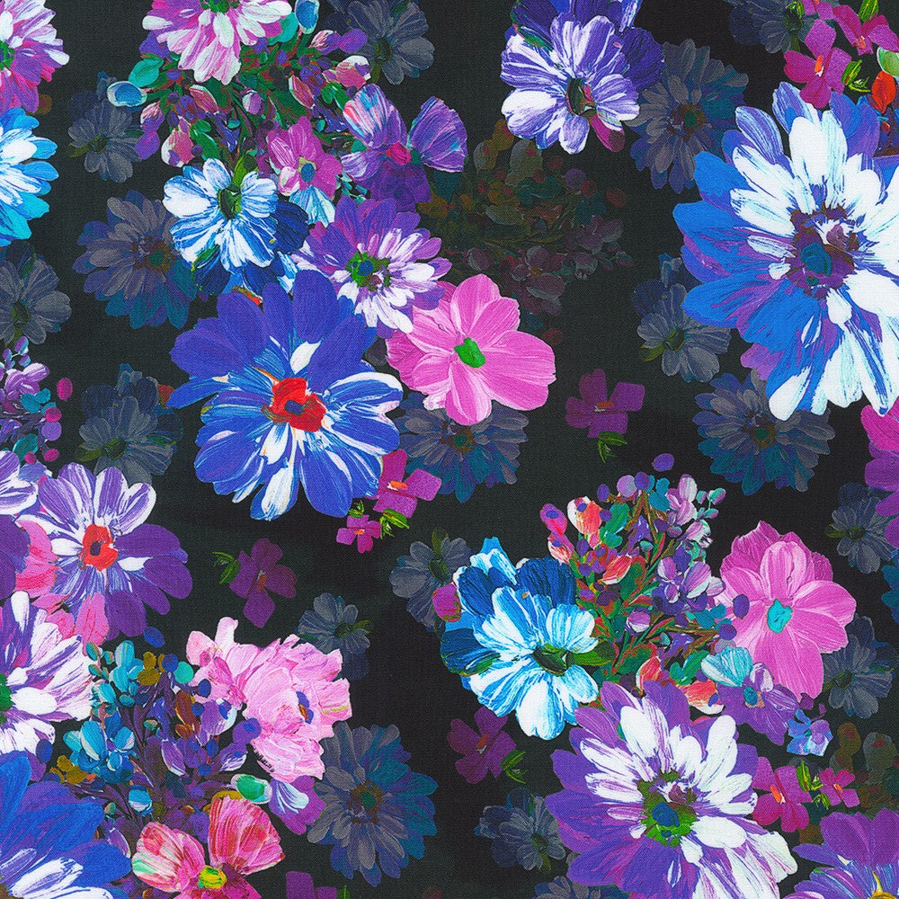 Painterly Petals Meadow - Meadow Bouquets Park Yardage