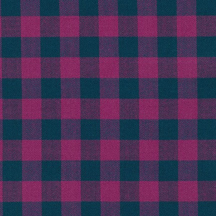 Porto Flannel-Gingham - Magenta Flannel Yardage