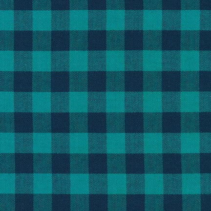 Porto Flannel-Gingham - Blue Flannel Yardage