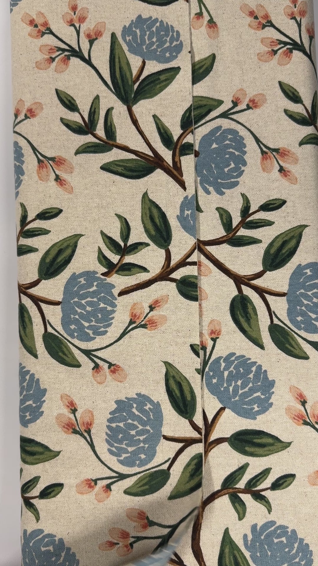 Wildwood - Peonies Cream Canvas Fabric