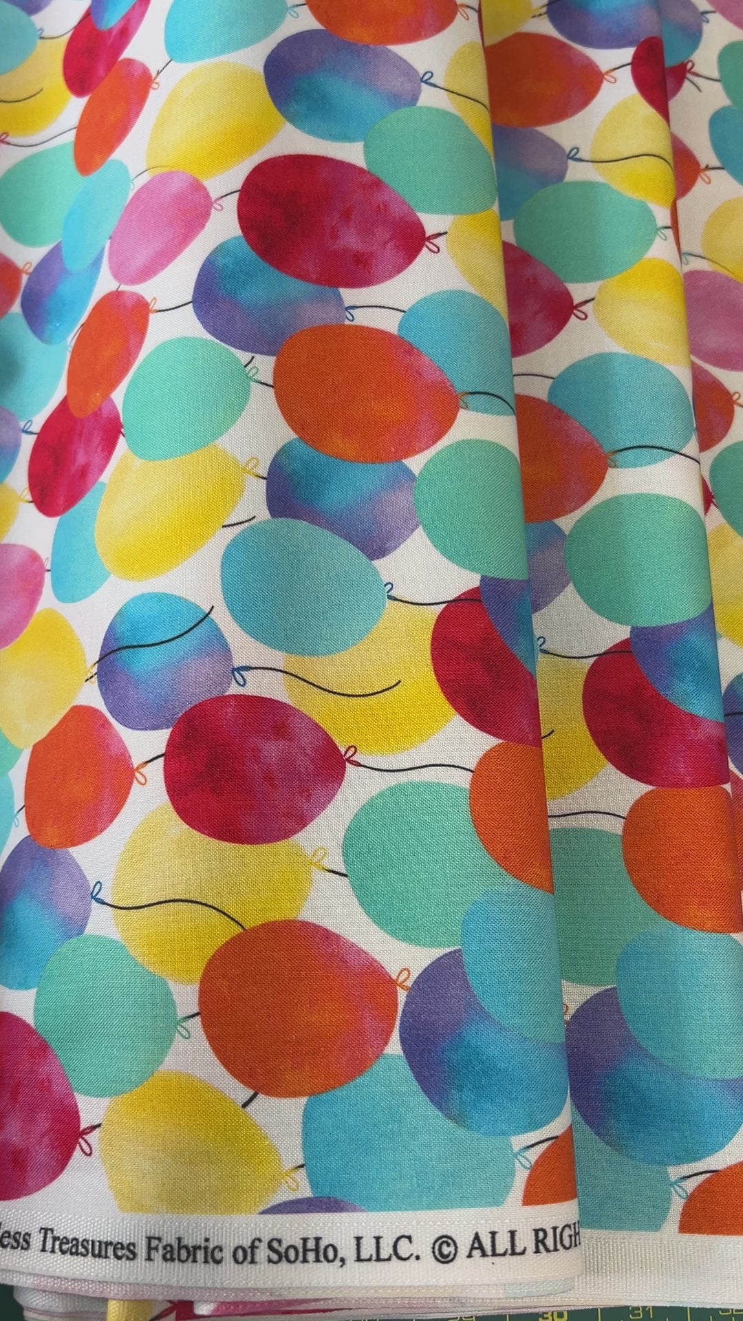 Party Animal - Colorful Party Balloons Fabric