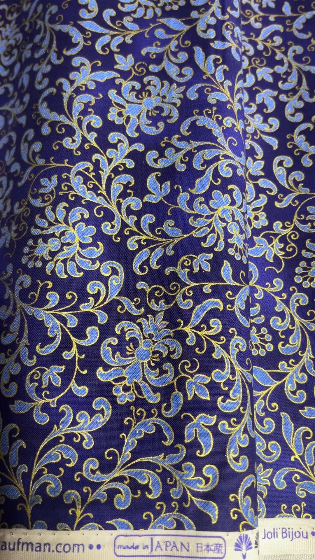 Joli Bijou - Swirls Cobalt by Robert Kaufman