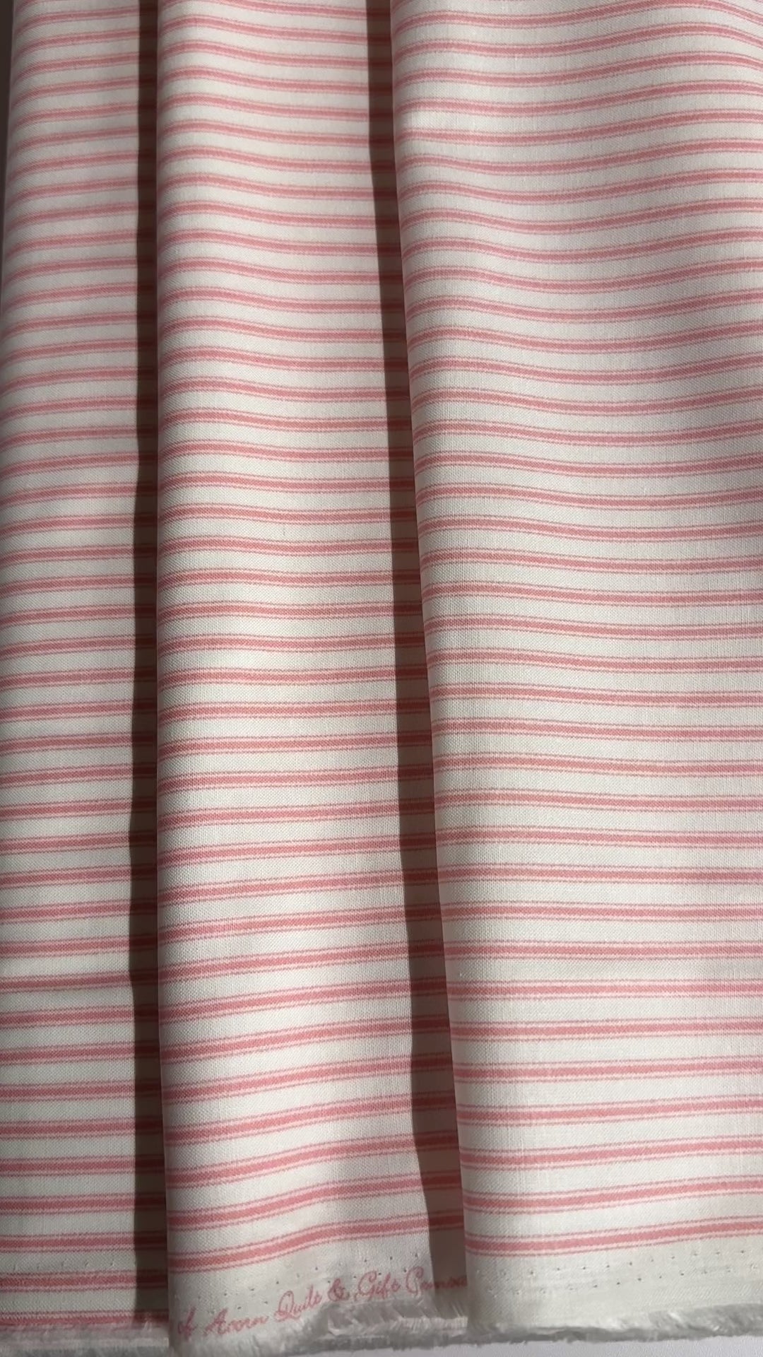 Ellie - Coral Classic Ticking Stripe by Moda