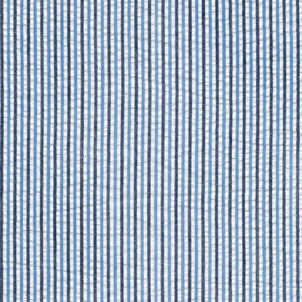 Seersucker Stripe Surf - Cotton & Polyester Blend Yardage - 56" Width