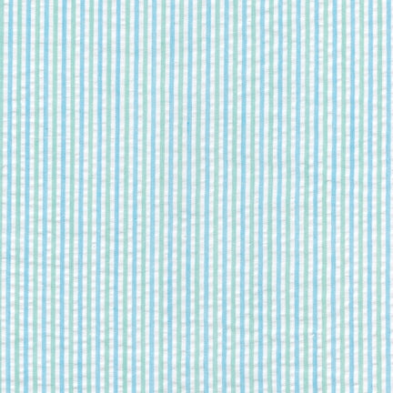 Seersucker Stripe Mint - Cotton & Polyester Blend Yardage - 56" Width