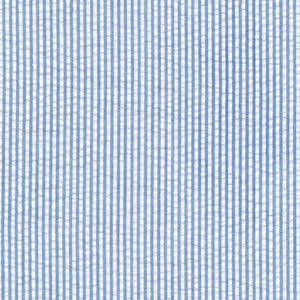 Seersucker Stripe Denim Blue - Cotton & Polyester Blend - 56" Width