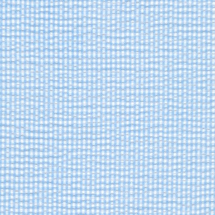 Seersucker Check Cornflower - Cotton & Polyester Blend Yardage - 56" Width