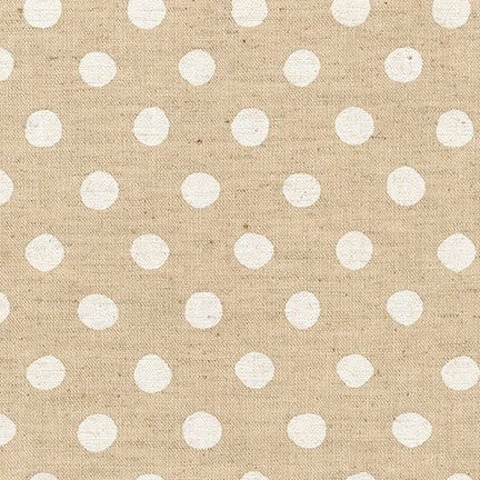 Sevenberry Canvas Natural Dots - Medium White Dots Yardage