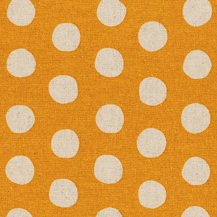 Sevenberry Canvas Natural Dots - Large Dots Gold Yardage