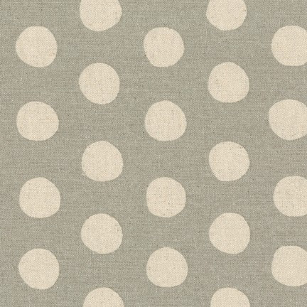 Sevenberry Canvas Natural Dots - Large Dots Grey Yardage