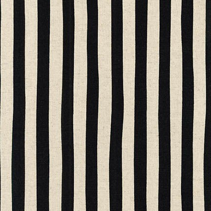 Sevenberry Canvas Natural Stripes Black Yardage