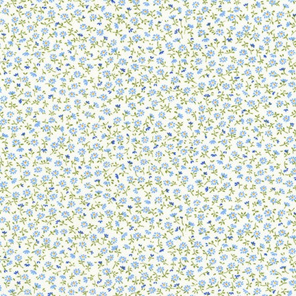 Sevenberry Petite Garden - Petite Florals Blue Yardage