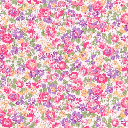 Sevenberry Petite Garden Lawn - Packed Florals Pink Yardage