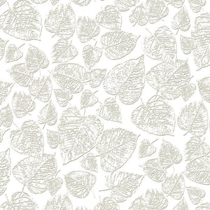 White Out Frosted Leaves Taupe/White Remnant