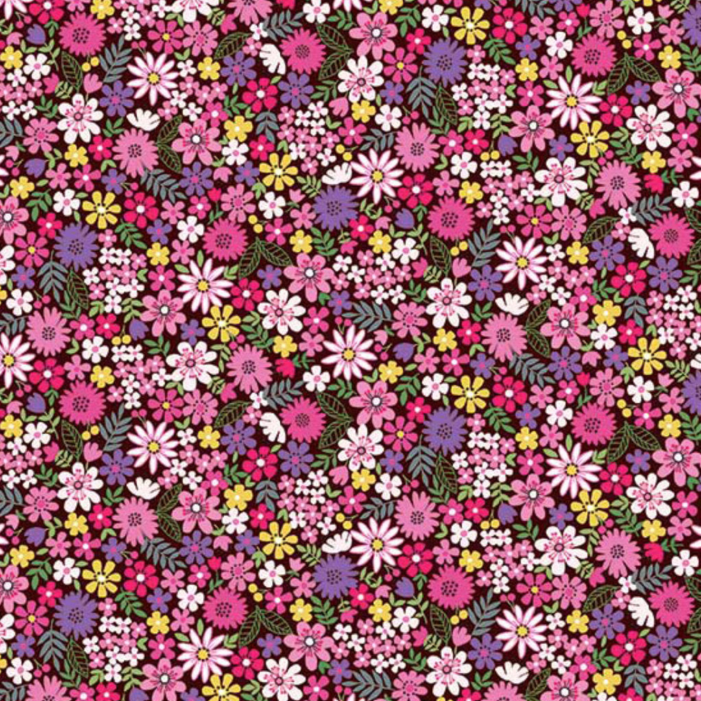 Fat Quarter - Bloom - Summer - Packed Flowers Pink